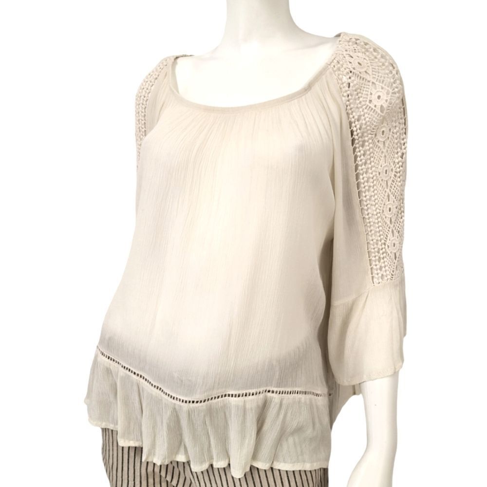 Fever Cream Boho Gauze Top Women’s size 1X